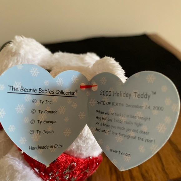2000 TY Holiday Teddy, new in display case - Picture 4 of 6